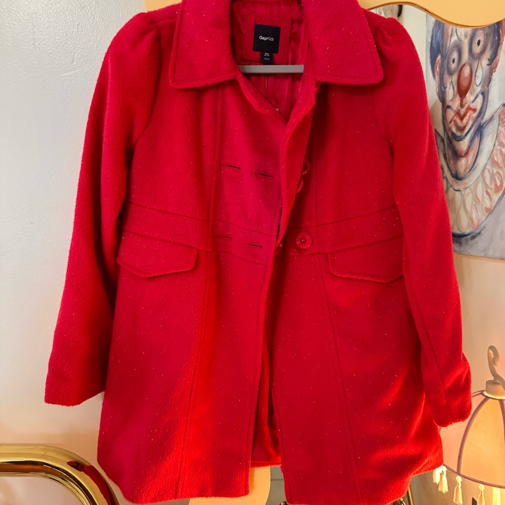 GAP Kids Hot Pink Pea Coat Wool Blend Classic